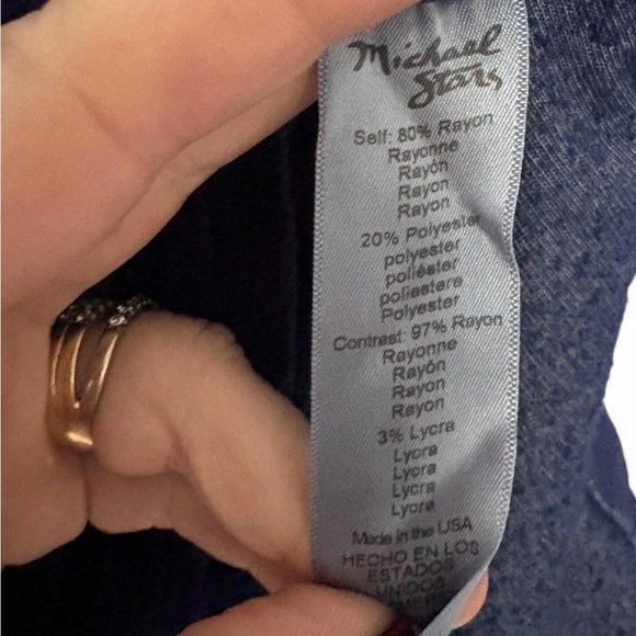 Michael Stars Navy Blue Velour V-Neck Tee – Size L - Picture 4 of 4